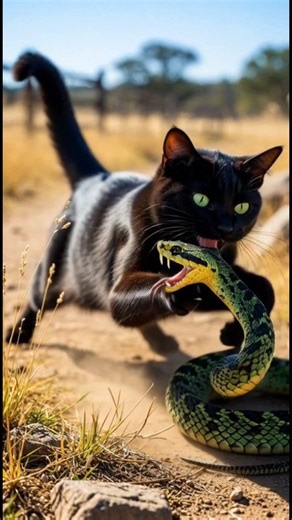 Cat eating snake 😺 | RoBio 2.0