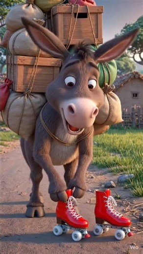 Hardworking Donkey Finds a Fun Surprise 🫏✨ #CuteDonkey#BabyDonkey#FunnyAnimals#3danimation