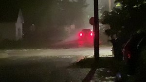 This video shows a large SUV driving through high water in Kirksville. It was likely much deeper than the driver anticipated. Experts warn all the time that you should never attempt this. | KTVO