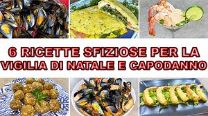 🥂🎄6 ricette sfiziose per la vigilia di Natale e Capodanno🎅👨‍🍳🎉 Queste 6 ricette di pesce sfiziose sono ottime per la cena della Vigilia di Natale e per il cenone della Vigilia di Capodanno, che ve ne pare? COCKTAIL DI GAMBERI INGREDIENTI PER 4 PERSONE 12-16 gamberoni 5-6 cucchiai di maionese 3-4 cucchiai di ketchup 1 cucchiaio di brandy 1 cucchiaino di worcestershire sauce (facoltativa) 4-5 foglie di lattuga romana Sale q.b. ½ limone o lime (per guarnire) 5-6 cubetti di ghiaccio COZZE ALLA