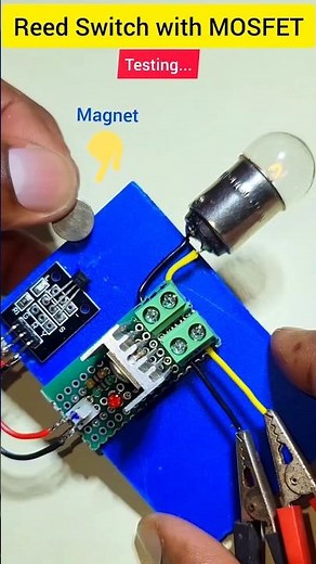 Reed switch with DIY MOSFET Module 🔥 #circuitstories #experiment #mosfet #reedswitch