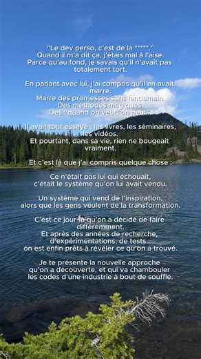 Pourquoi est-il si difficile de changer ? On a beau lire des livres de dev perso, écouter des podcasts, suivre des formations… malgré tous nos efforts, on reste bloqué. Et le pire, c’est qu’on culpabilise ! On pense qu’on manque de volonté, de discipline. Mais… et si la source de ces échecs était ailleurs ? En fin d'année, David Laroche a animé un live spécial suivi par plus de 6 000 personnes dans lequel il a présenté le projet qui va secouer l’industrie du dev perso. Suite à de nombreuses dema