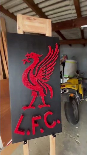 3D Screw Art – Liverpool FC Emblem | Handmade Football Wall Decor