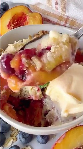 ➔ BLUEBERRY PEACH CRUMBLE | Easy Summer Dessert Recipe