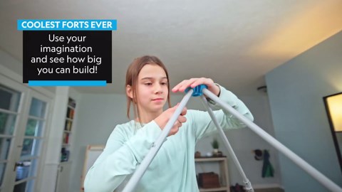 National Geographic Indoor Fort Building Kit - 225 Pieces for Creative Play, STEM Building Toys for Kids Ages 6-12, Blanket Fort (Amazon Exclusive)