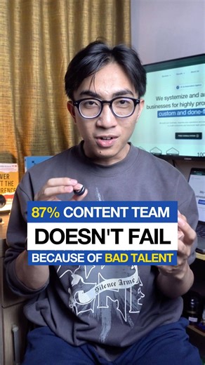 Did you know 87% of content teams fail due to bad process, not bad talent? 🤯 We fixed a system full of manual revisions and Slack chaos with automation. Now their recruiting, training, and posting are on autopilot! 🚀 Want the system? Comment