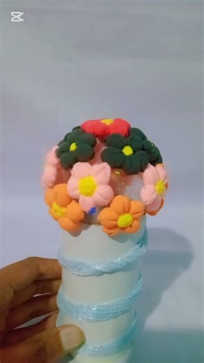 ☺💡Polymer Clay Flower Bulb💡☺️ #clay #clayflowers #art #polymerclayflowers #flowers #aesthetic