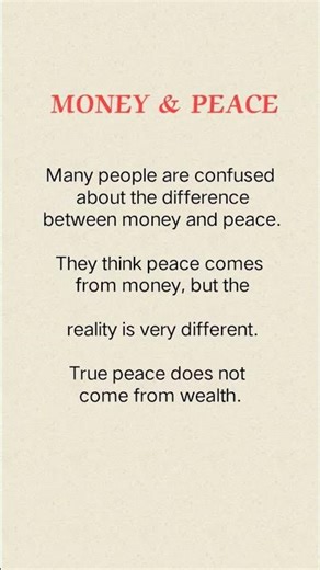 DIFFERENCE BITWEEN MONEY & PEACE #ytshorts #PEACE #MONEY