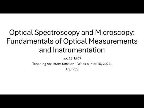 Optical Spectroscopy and Microscopy - Week 8 - 15/03/2026