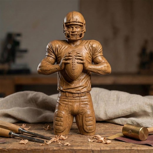 American Football Player STL 3D Model | Sports Wall Art | CNC & 3D Print | Digital Download - Etsy
