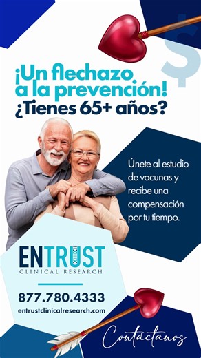 ¡Un flechazo a la prevención! 💘🛡️ ¿Tienes 65 años? No dejes tu salud al azar. Únete al estudio de vacunas contra la Clostridium Difficile y recibe una compensación por tu tiempo ⏳ ¡Cuida tu futuro hoy mismo! ✅ 📲CONTÁCTANOS 👨‍⚕️👩‍⚕️877 780 4333 🌐entrustclinicalresearch.com #EntrustClinicalResearch #InvestigaciónClínica #EnsayoClínico #EstudioRemunerado #EstudioMédico #InvestigaciónMédica #ÚnaseAUnEstudio #SaludInnovadora #bacteriasintestinales #bacterias #infección #colon #Clostridiumdiffic