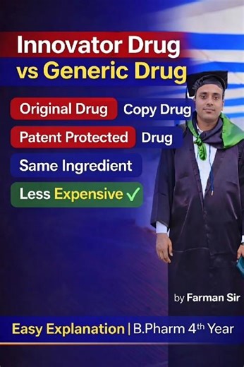 #Innovator Drug vs Generic Drug | B.Pharm Regulatory Science By Farman Sir # pharmaceuticalmedicine