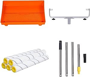 lukar 18 Inch Paint Roller Kit, 8PCS Large Paint Roller Set Includes 5pcs 18" Microfiber Paint Roller, 14"-22" Paint Roller Frame, 21" Paint Roller Tray, 1.1m Paint Roller Pole for House Painting