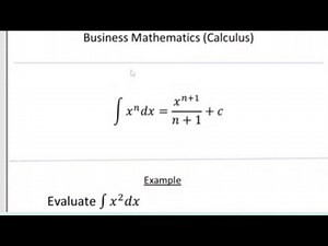Calculus Part 1 - Business Mathematics