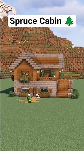 Aesthetic Spruce Cabin in MINECRAFT 🌲✨