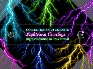 72 Lightning Overlays Clipart Collection • Electrifying Lightning Strikes for Stunning Effects • PNG Clip Art • Digital Overlays - Etsy