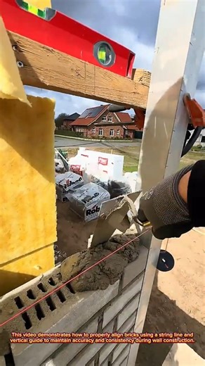 Perfect Brick Alignment Technique Using String Line and Corner Guide | Masonry Tips