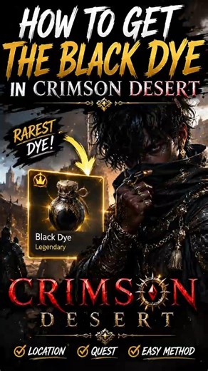 How to Get the LEGENGADRY BLACK DYE in Crimson Desert (Hidden Vendor Location!) #shorts