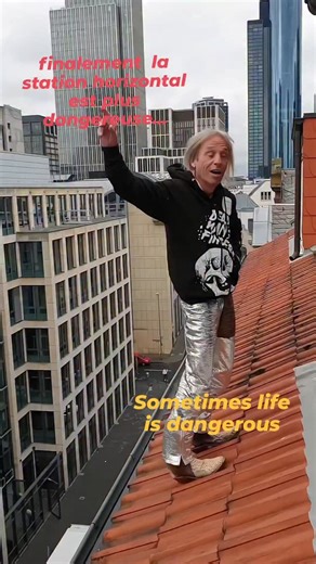 Alain Robert | Legendary Free Solo Climber on Instagram: "Climbing freesolo is one thing but sometimes life can be equally dangerous and surprising at a horizontal level . #climbing #freesolo #challenge #bold"