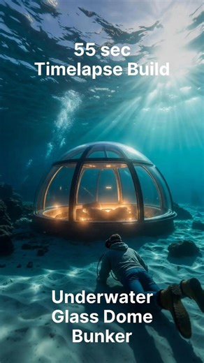 “Underwater Glass Dome Bunker Build – 55-Sec Fast-Motion Timelapse” #shorts