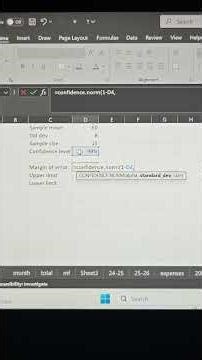 Confidence interval MS Excel #confidenceinterval #msexcel #dataanalytics #spsstutorial #statistics