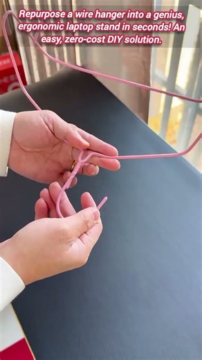 ​DIY Laptop Stand from a Simple Wire Hanger.