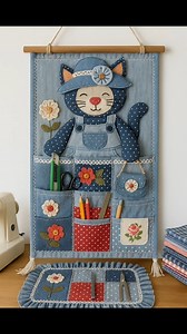 DIY Wall Organizer Ideas from Old Jeans and Leftover Fabrics ♻️ #diy #sewing #ideas | Marifetli İşler