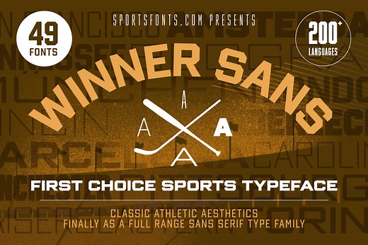Winner Sans Complete, a Font by Sportsfonts