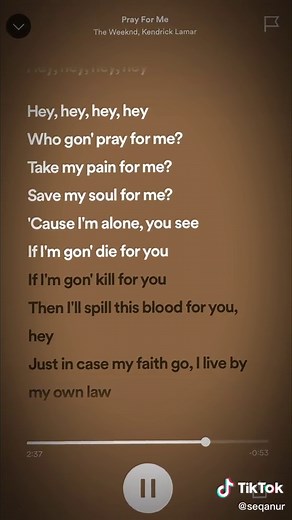 The Weeknd Pray for Me Lyrics on Spotify | Sound of Music