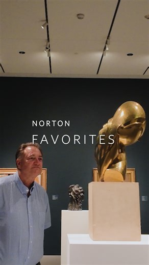 Norton Favorites: Patrick and Constantin Brancusi ❤️ Hear from one of our docents about why Brancusi's "Mademoiselle Pogany II" is one of his favorite works of art in the Museum. He tells us what the abstract sculpture actually depicts, and how many of the children on his school tours have mistaken it for an alien. See this work on view during your next visit to the Museum, and follow along with us for more Norton Favorites! Featured artwork: Constantin Brancusi (French, born Romania, 1876 – 195