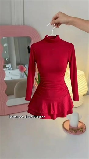 Chic Turtleneck Long-Sleeved Mini Dress