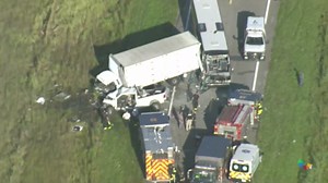 1 killed and 16 injured in Florida crash involving a semitruck, a bus and a pickup