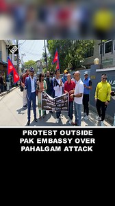 Nepal | People hold protest near the Pakistan Embassy in Kathmandu over Pahalgam Terror Attack #PahalghamAttack #Nepal #Pakistan #Jammuandkashmir | Asian News International (ANI)