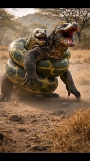 KOMODO VS PYTHON🔥PERTARUNGAN EPIC DIALAM LIAR #wildlife #animals