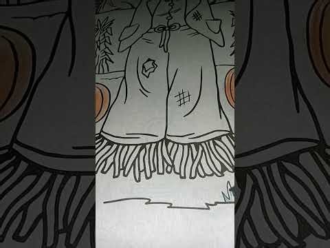 Coloring a scarecrow