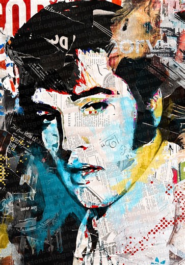 Elvis Presley Digital Collage Art (printable) - Etsy