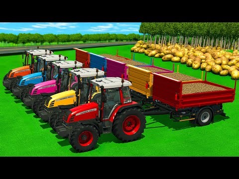 🥔 Potatoes Harvested and Hauled with Mack Trucks and JCB Excavators 🚜 Farming Simulator 25