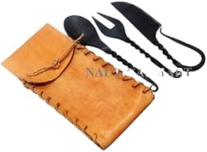 NauticalMart Hand Forged Medieval Eating Utensil Set