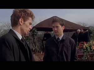 Spider Man 1 scene Peter Parker And Harry Osborne are at the funeral of Norman Osborne in FHD