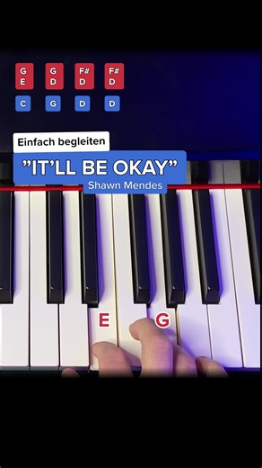 Easy Piano Chords for 'IT'LL BE OKAY' by Shawn Mendes