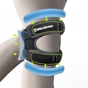 Patella Knee Brace with Side Stabilizers for Men & Women, Adjustable Patellar Tendon Support Strap for Knee Pain, Knee Strap for Running, Meniscus Tear, Arthritis, Tendonitis, Injury Recovery (Black, X-Large)