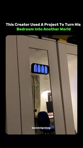 Knowledge Loop on Instagram: "This looks like a portal opening in your wall, but it’s actually a projection system transforming an ordinary room into a living environment. 🌌✨ The setup uses a high-resolution ultra-short-throw projector mapped precisely to architectural features like arches, windows, and wall edges. Instead of projecting onto a flat screen, the visuals are calibrated to the room itself, which creates depth, parallax, and the illusion of real space beyond the walls. What makes it