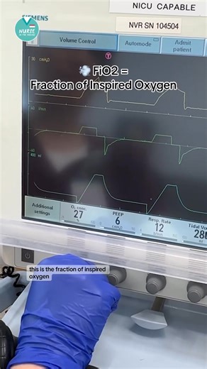 🫁 Basic Ventilator Settings ⁠ ⁠ Tidal Volume = Vt ⁠ Amount of air breathed in or out during one breath⁠ ⁠ Respiratory Rate = RR ⁠ How many breaths are taken in one minute⁠ ⁠ PEEP = Positive End-Expiratory Pressure ⁠ Pressure at the end of expiration to keep the lungs open⁠ ⁠ FiO2 = Fraction of Inspired Oxygen ⁠ How much oxygen is in the air breathed⁠ ⁠ These basic ventilator settings help you understand vent modes and alarms. It’s a great place to start when learning to care for patients on ven