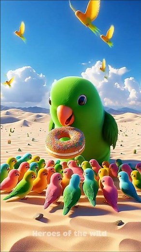 Sabz Tota aur Cake ka Jadoo #aivideo #cuteanimals #parrot
