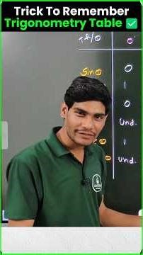 Trick to remember Trigonometry table | Class 10,11,12 Maths #shorts #class10 #math #mathtricks