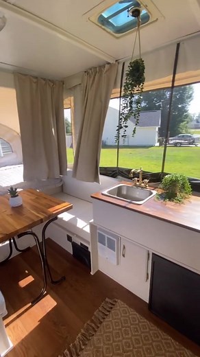 Drumroll please… I’m so excited to share the finished renovation on this 2015 Starcraft pop up camper. I’ve been so excited to finish this one because honestly I’m excited to take this one out camping! We usually try to take each camper out before we sell it and we booked a cool waterfront spot in the Outer Banks to take this one out to as a family before we sell it. It will be available anytime after September 10th but will be listed and available to come see and have a holding deposit put on i