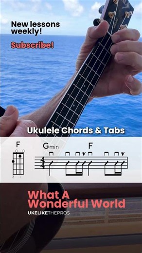 What a Wonderful World Ukulele 🌍 Chord Play Along (Key of F — Jazz Chords)