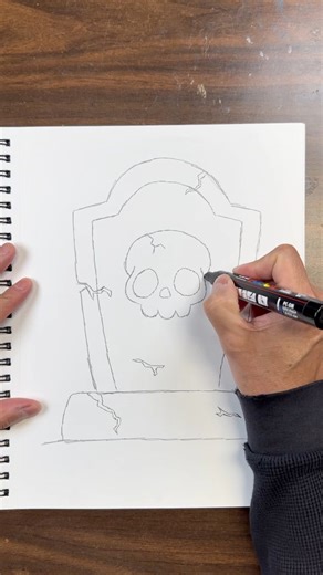 How to draw an easy tombstone for Halloween #art #artist #drawing #fbreels #reelsvideos #reelsinstagram #asmrsounds #satisfying #satisfyingvideos | Dude Drawz