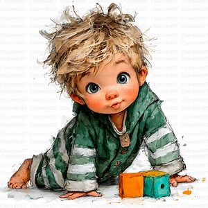 Watercolor Baby Boy Clipart Bundle, Scrapbooking Images (digital Download) - Etsy