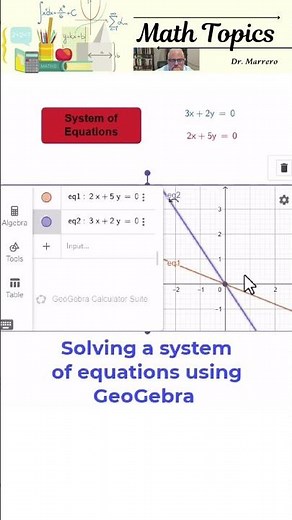 Solving System of Equations Using GeoGebra #matheducation #matematicas #geometry #algebra